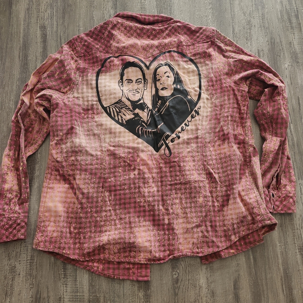 Gomez and Morticia Addams Family Flannel